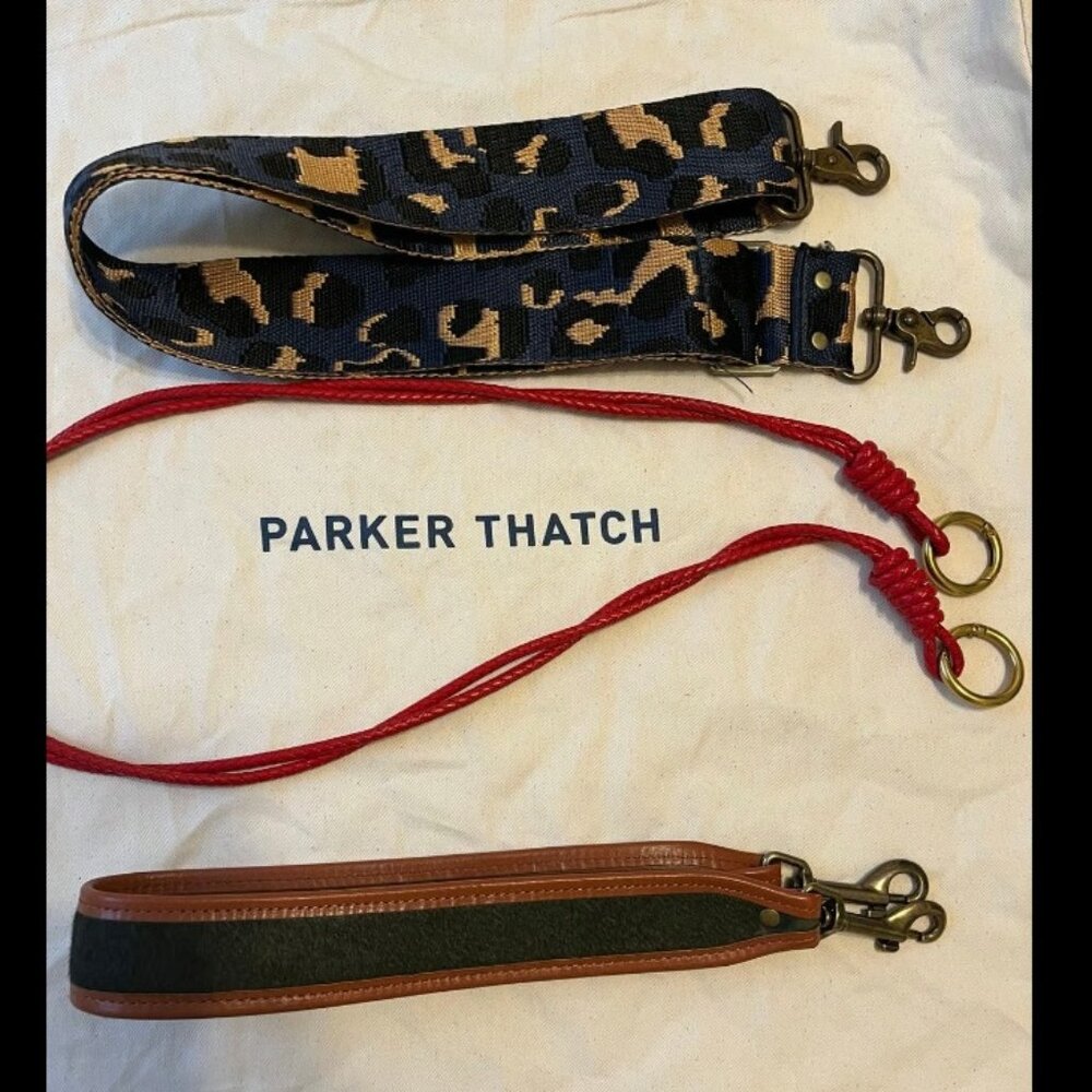 Parker Thatch Leather Rope Crossbody Strap Red